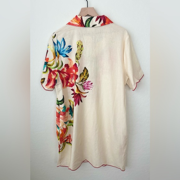 NWT Farm Rio x Anthropologie Scalloped Shirt Dress XL - Picture 5 of 7